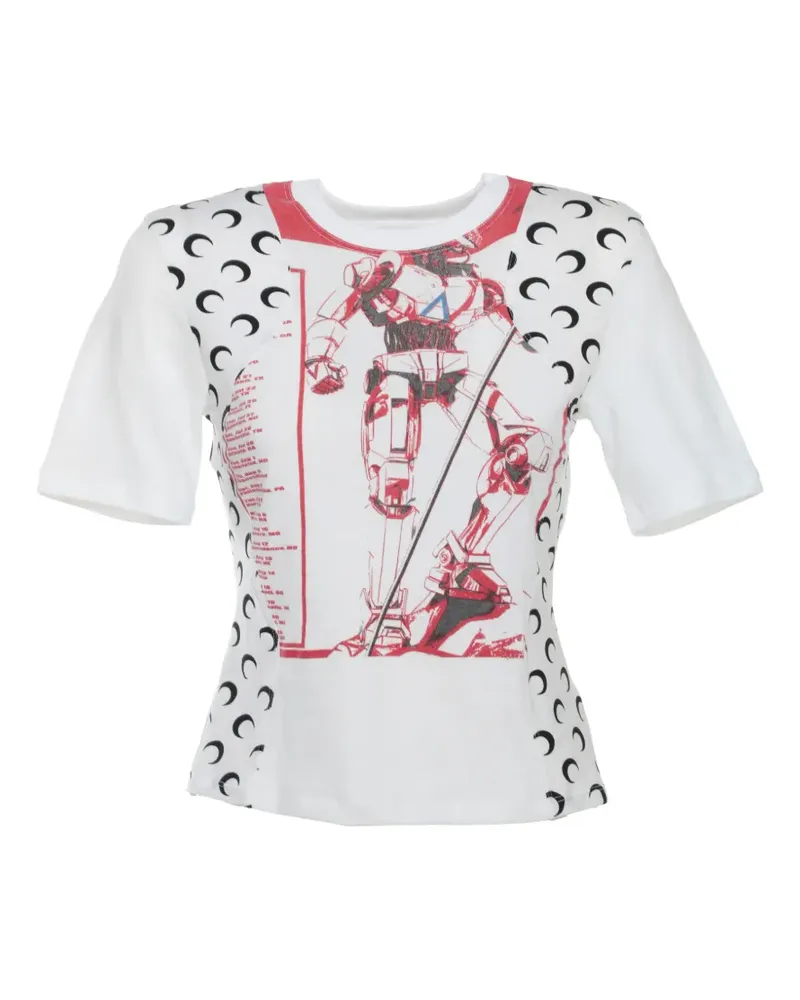 Marine Serre Moon-panel T-shirt - Weiß Weiß