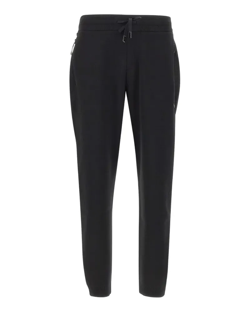 HUGO BOSS micro-textured drawstring trousers - Schwarz Schwarz
