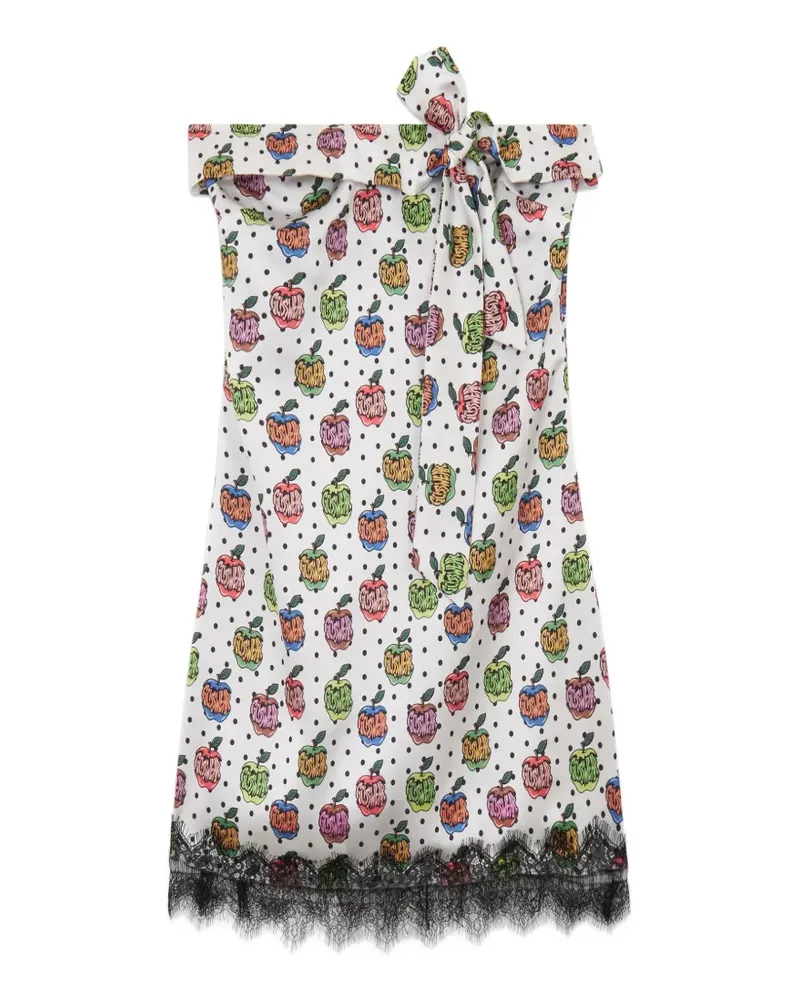GCDS Minikleid mit Apfel-Print - Weiß Weiß