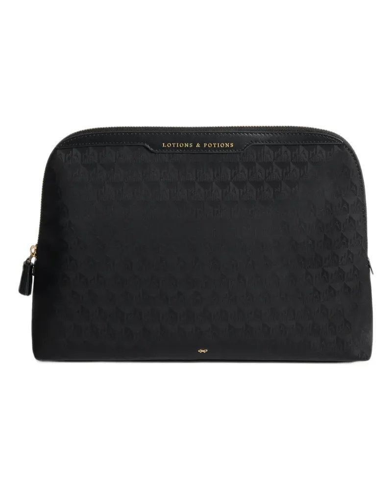 Anya Hindmarch Lotions and Potions Täschchen mit Monogramm - Schwarz Schwarz