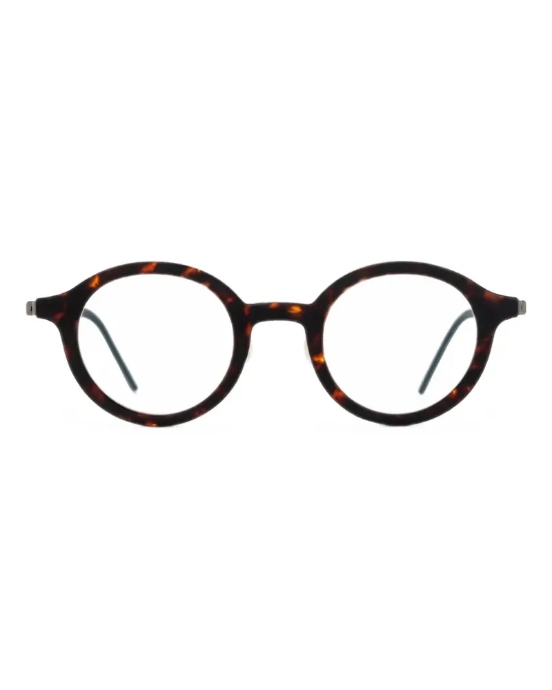 Lindberg round-frame tortoiseshell-effect glasses - Braun Braun