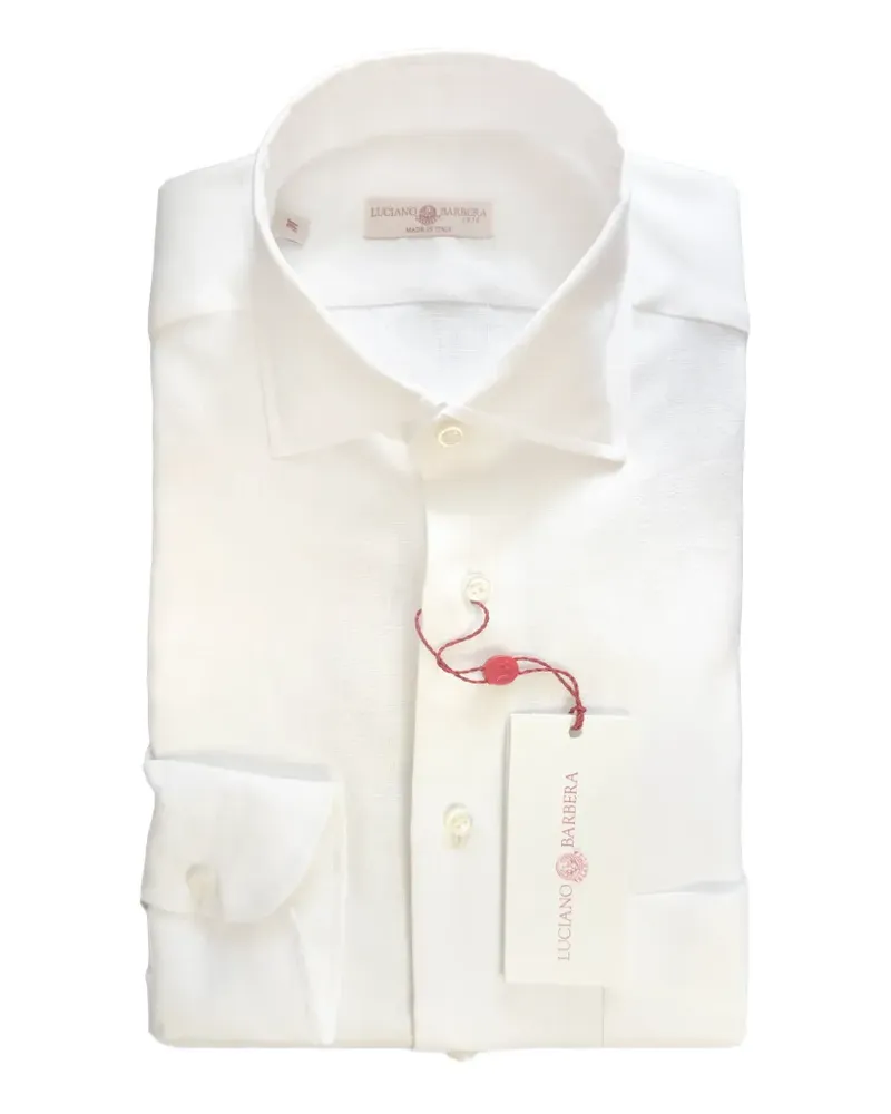 Luciano Barbera point-collar linen shirt - Weiß Weiß