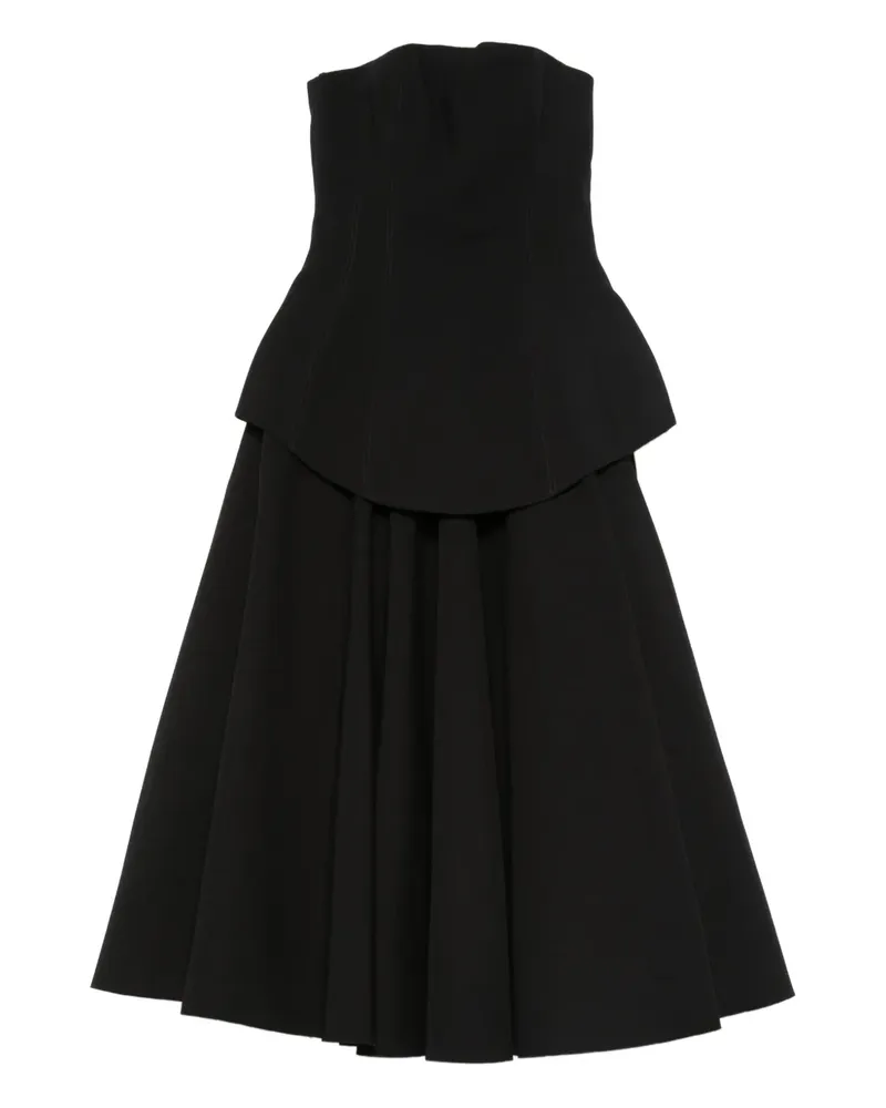 Solace London Ada strapless midi dress - Schwarz Schwarz