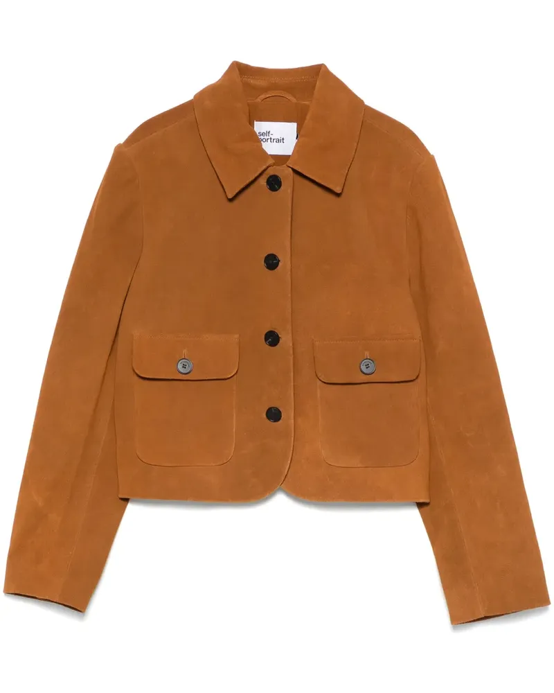 Self-Portrait Jacke aus Wildleder - Braun Braun
