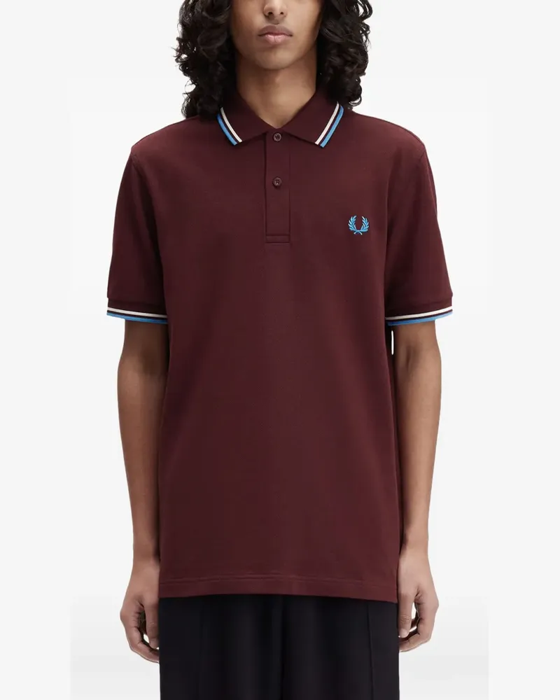Fred Perry Gestreiftes Poloshirt - Rot Rot