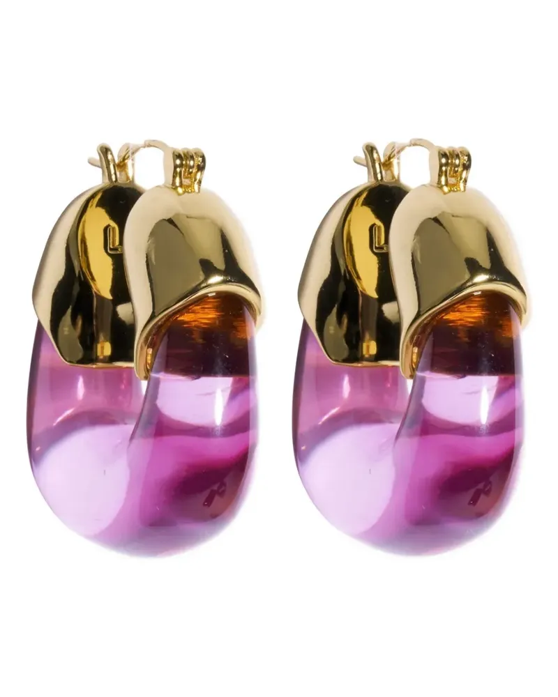 Lizzie Fortunato The Organic Hoops in Flamingo - Gold Gold