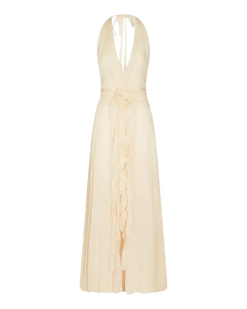 Blumarine floral-appliqué maxi dress - Nude Nude