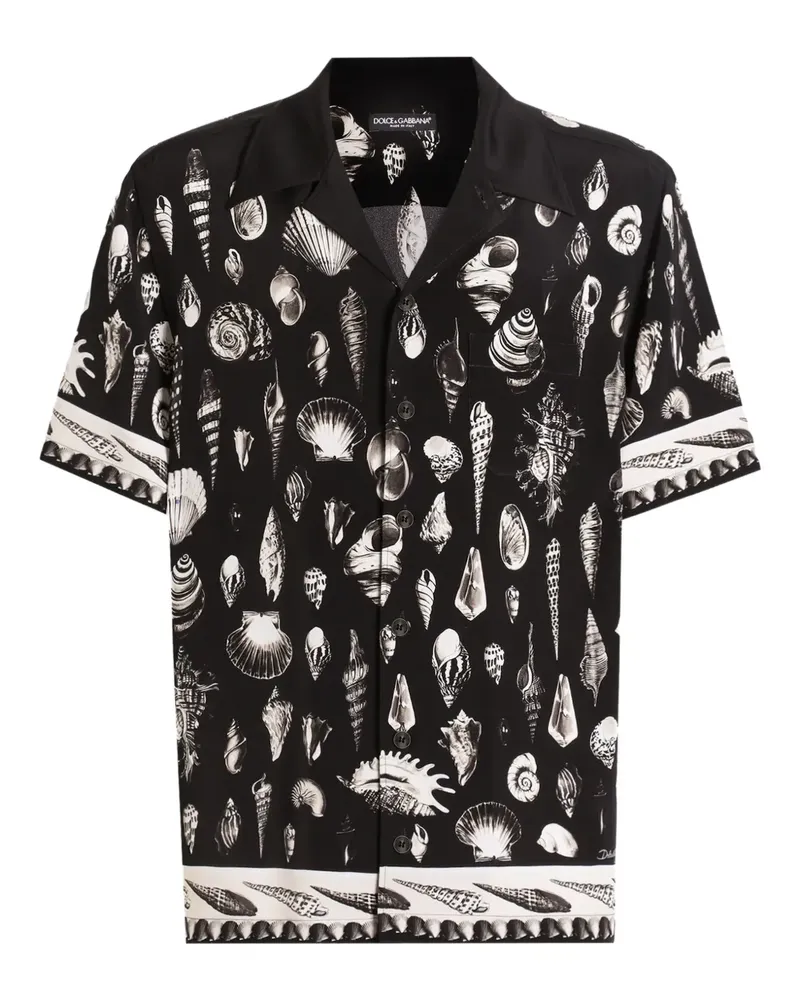 Dolce & Gabbana Hemd mit Muschel-Print - Schwarz Schwarz