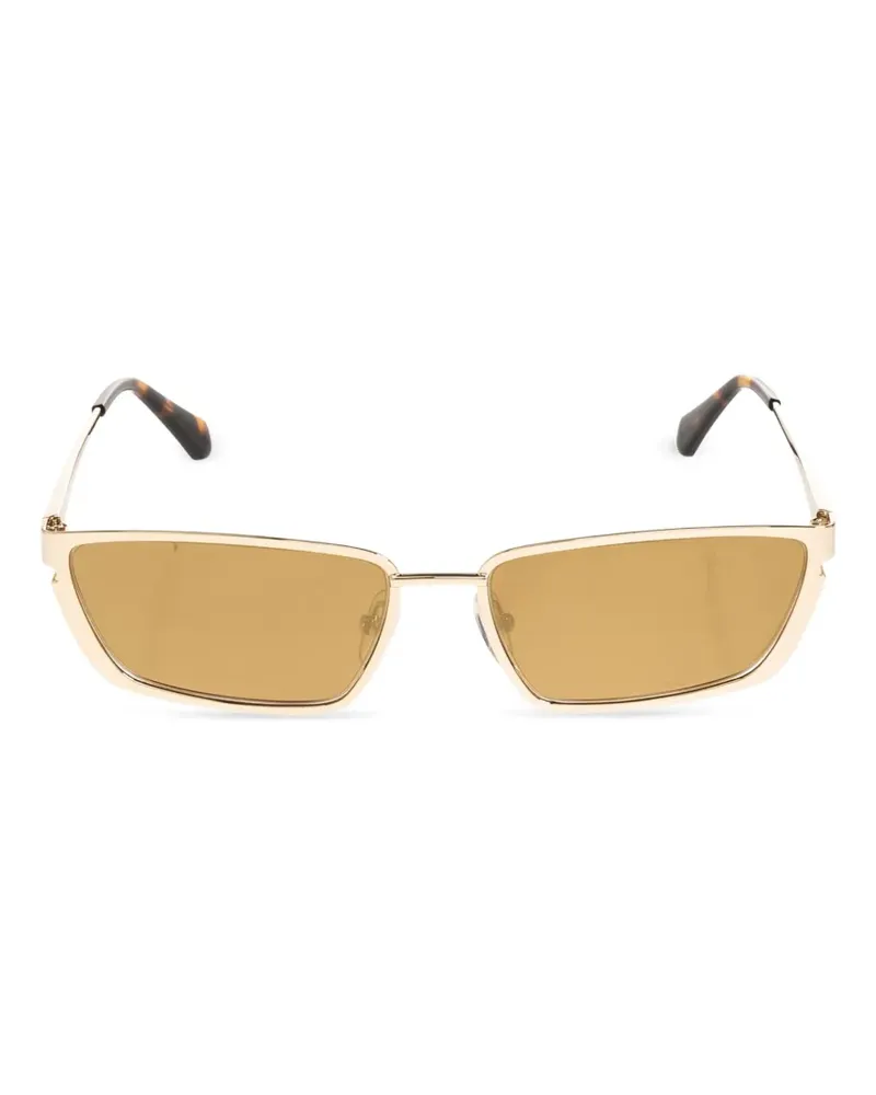 OFF-WHITE Eckige Sonnenbrille mit Logo-Schild - Gold Gold