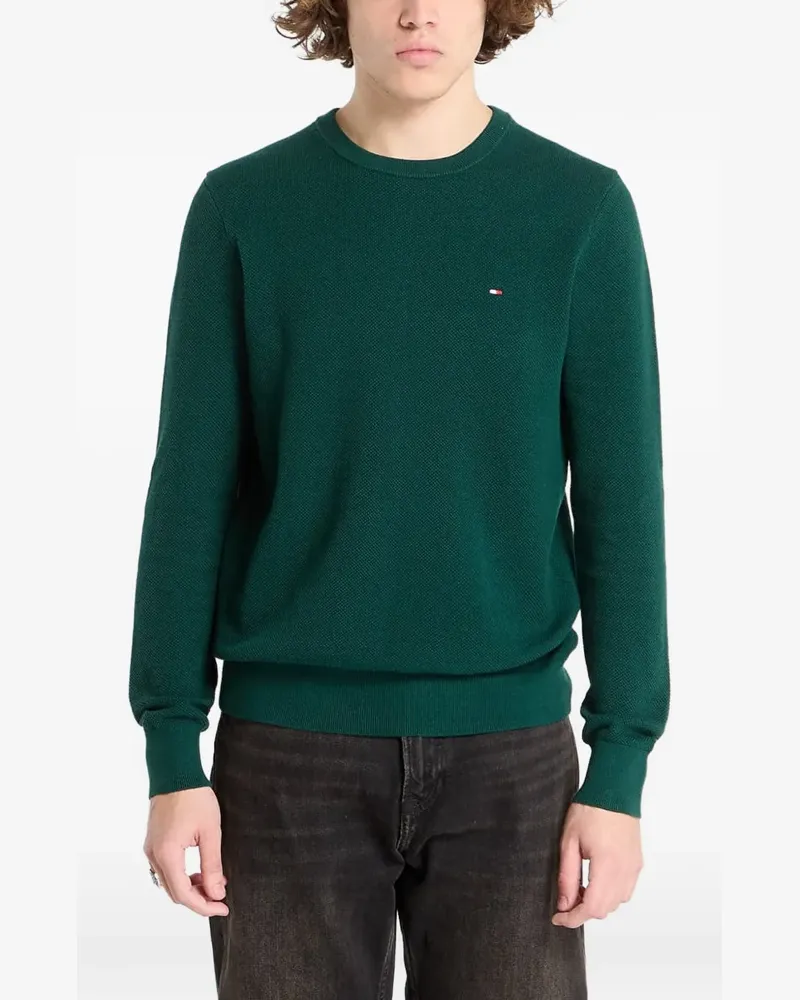 Tommy Hilfiger Pullover mit Waffelstrick-Muster - Grün Grün