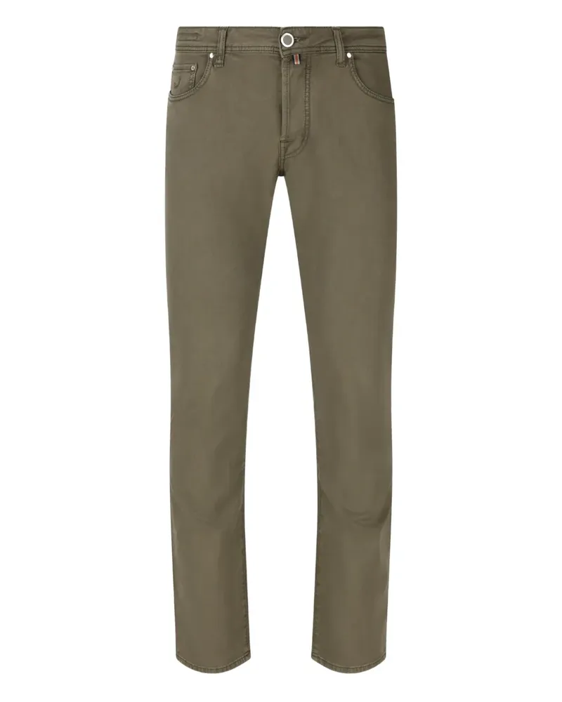 Jacob Cohën Five-Pocket-Hose mit Logo-Patch - Grün Grün