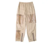 Lederhose mit Reißverschlussdetail - Nude