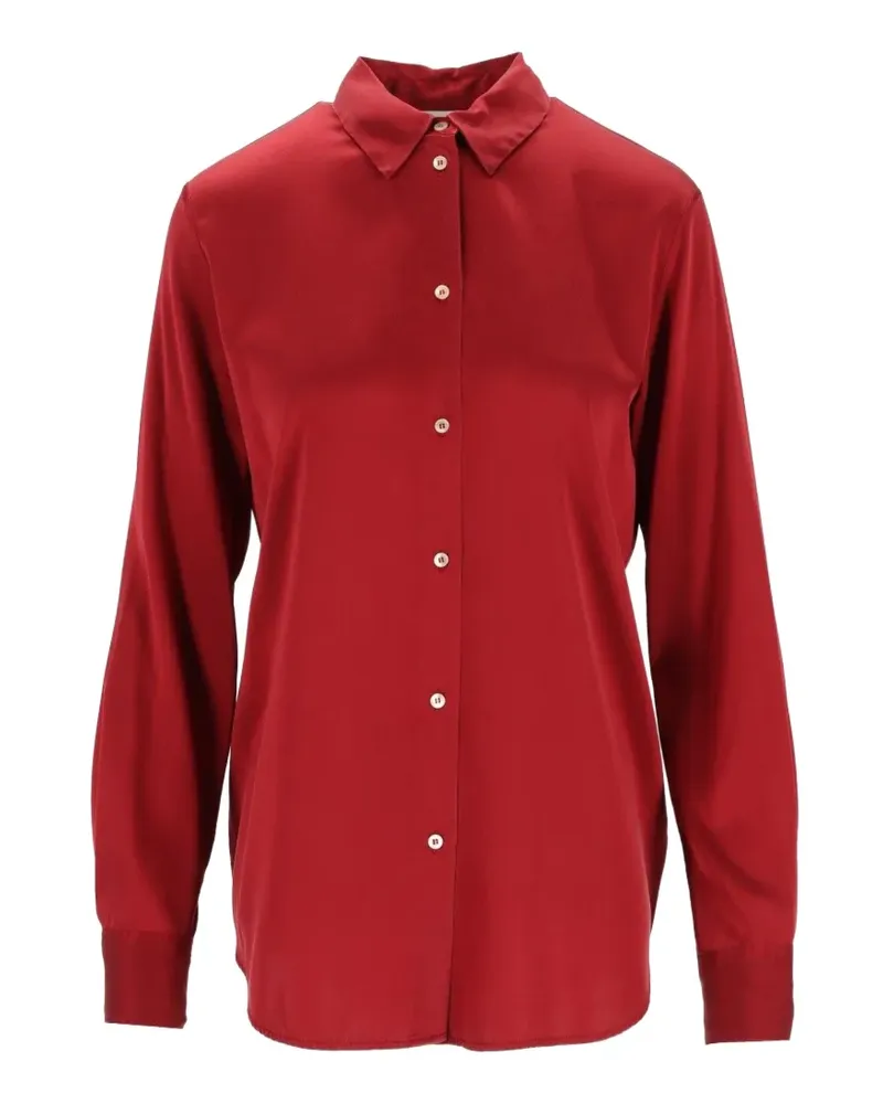 forte_forte Satin-Hemd mit klassischem Kragen - Rot Rot