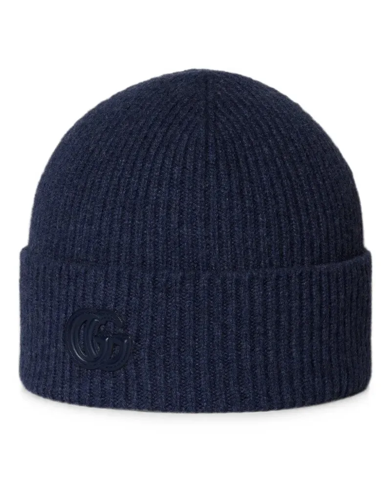 Gucci Double G ribbed-knit beanie hat - Blau Blau