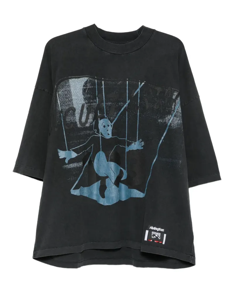 RRR123 Oversized-T-Shirt mit grafischem Print - Weiß Weiß