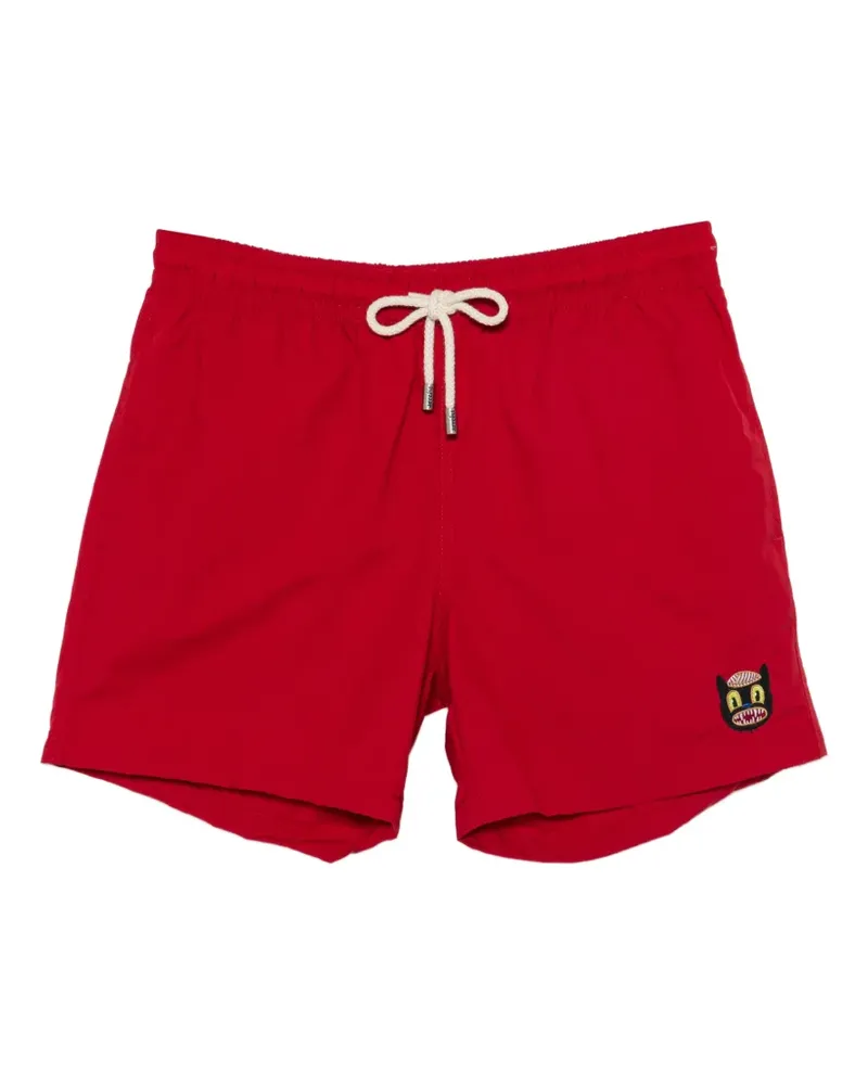 Arrels Barcelona embroidered-patch drawstring swim shorts - Rot Rot