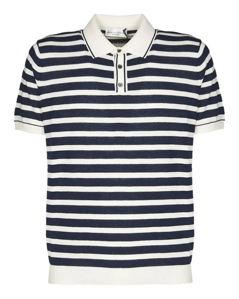 Roberto Collina striped short-sleeve polo shirt - Blau Blau