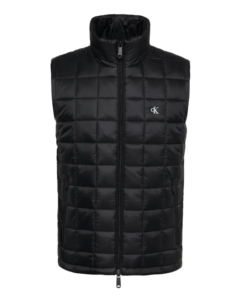 Calvin Klein grid-quilted logo gilet - Schwarz Schwarz