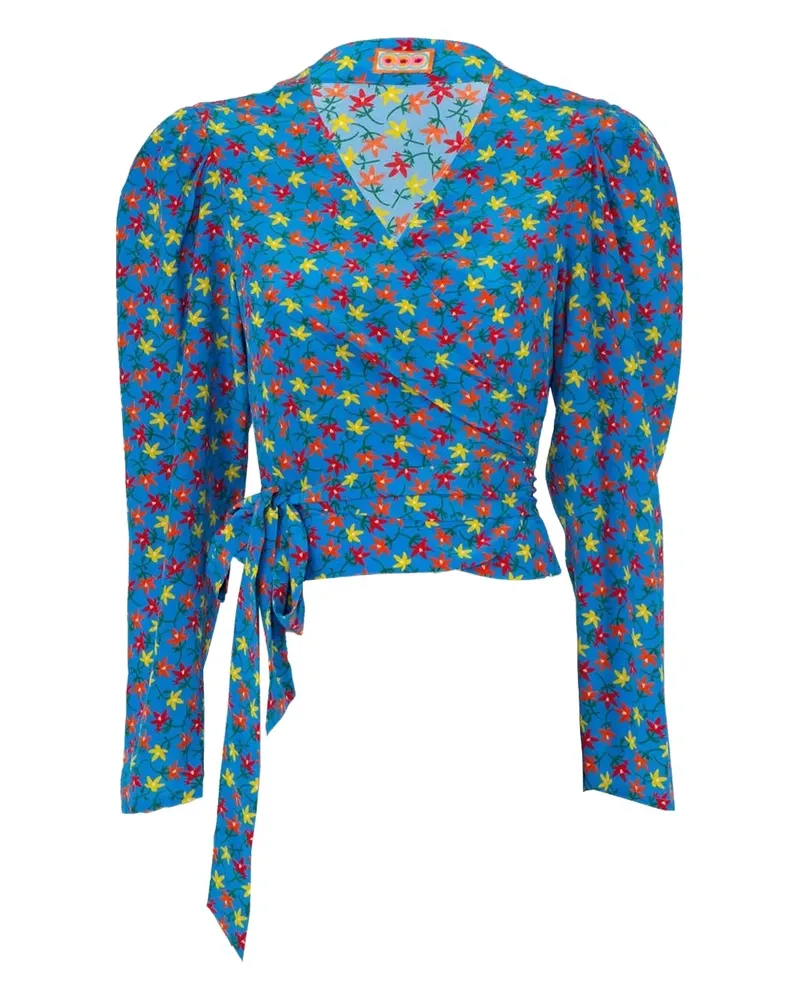 LHD Odalys puffed sleeve floral blouse - Blau Blau
