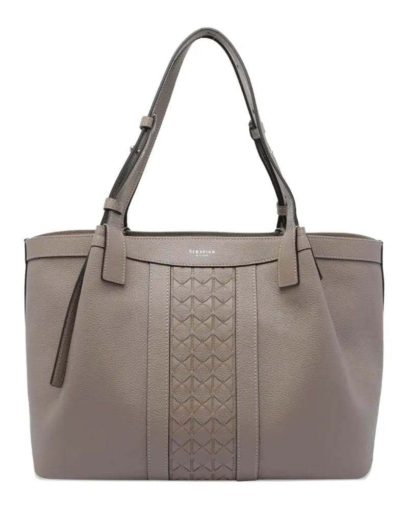 Serapian Schultertasche mit gewebtem Detail - Grau Grau