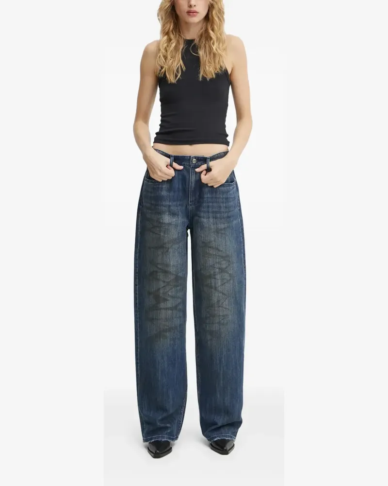 Miss Sixty Gerade Jeans im Distressed-Look - Blau Blau