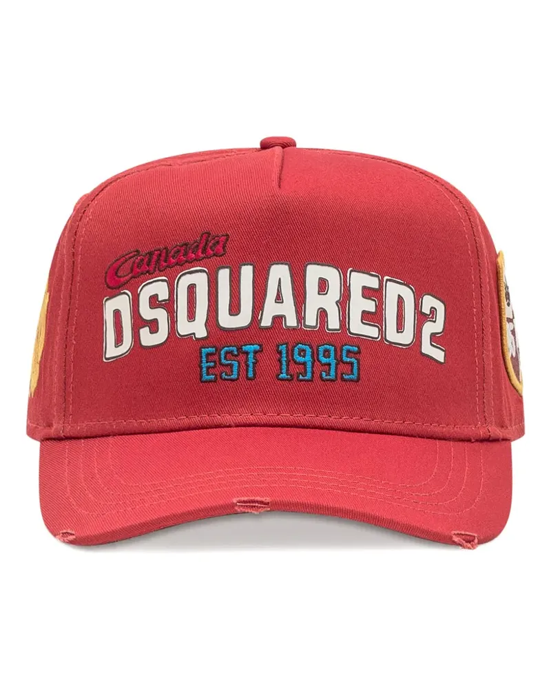 Dsquared2 Baseballkappe im Distressed-Look - Rot Rot