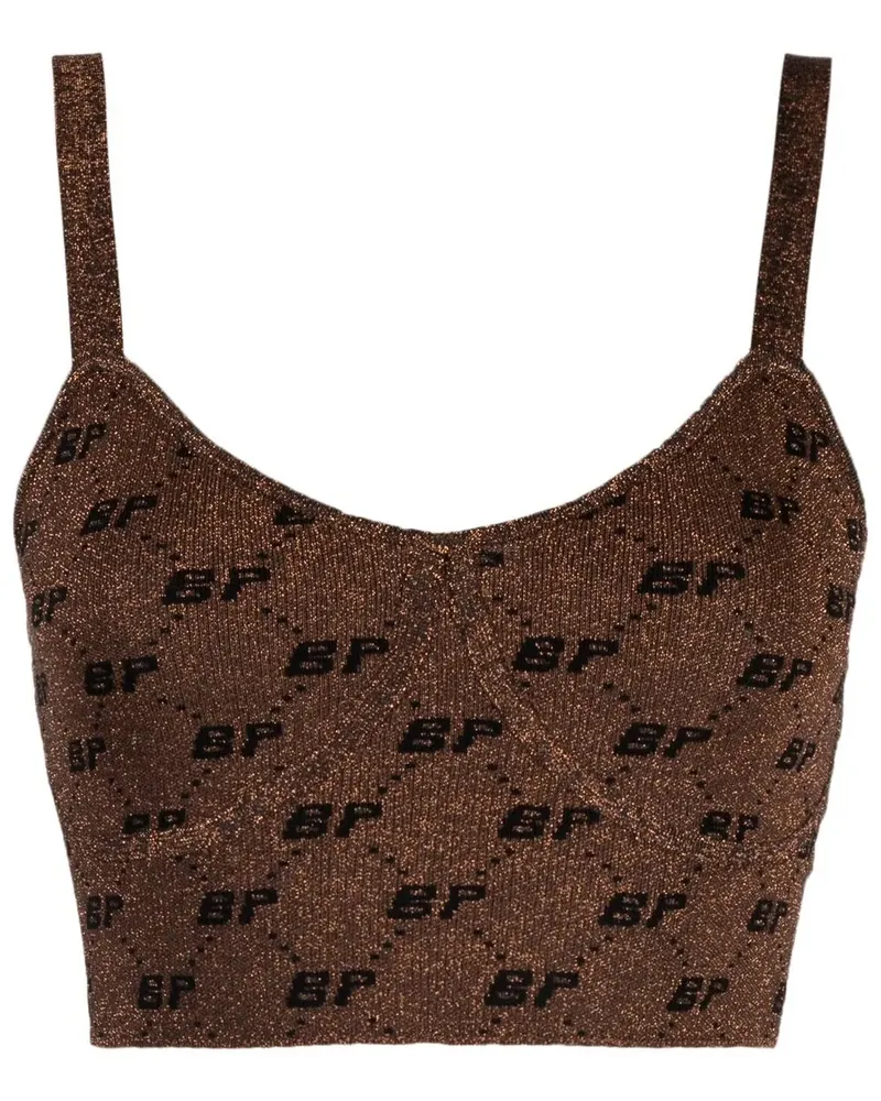 Baum und Pferdgarten Intarsien-Top mit Logo - Braun Braun