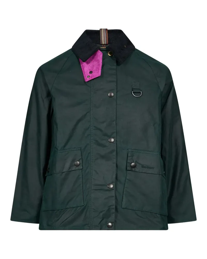 Barbour x Paul Smith loves  lange Spey gewachste Jacke - Grün Grün