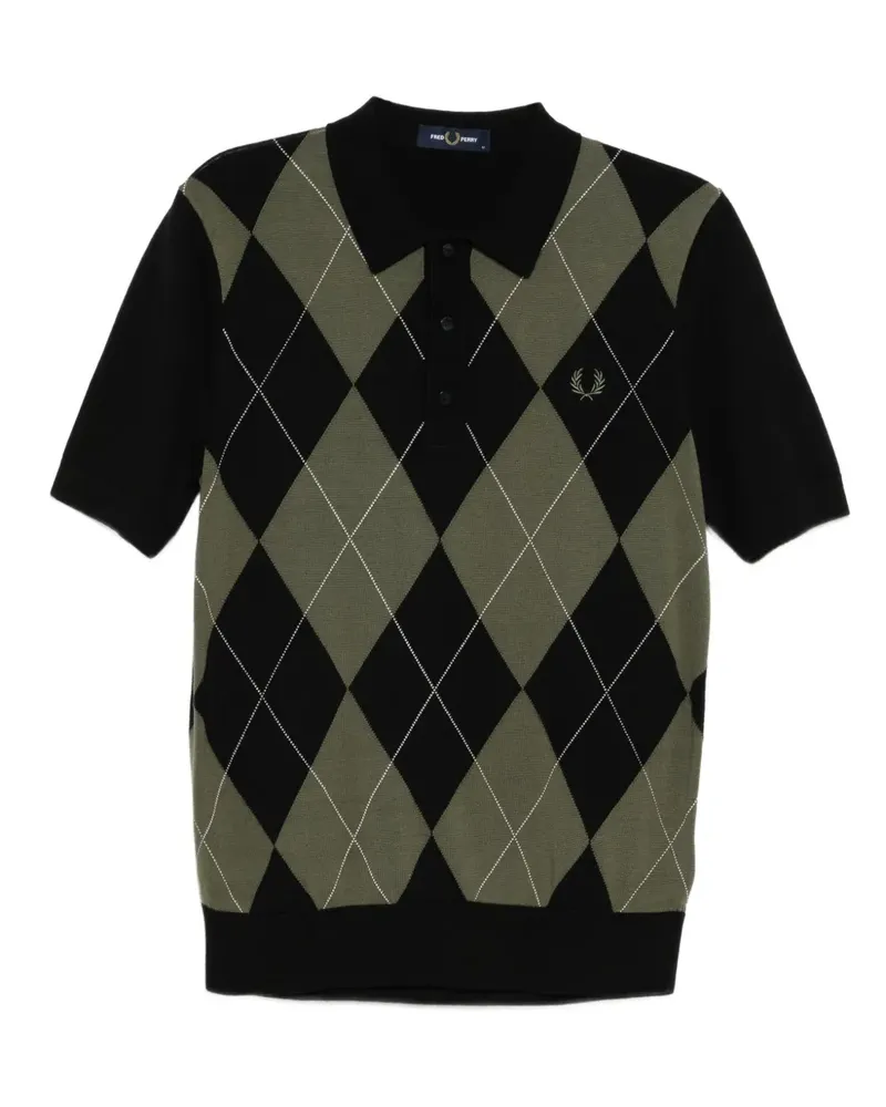 Fred Perry Poloshirt mit Argyle-Muster - Grün Grün