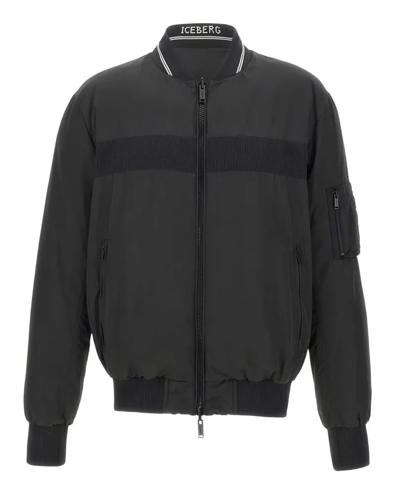 Iceberg Bomberjacke mit Logo-Stickerei - Schwarz Schwarz