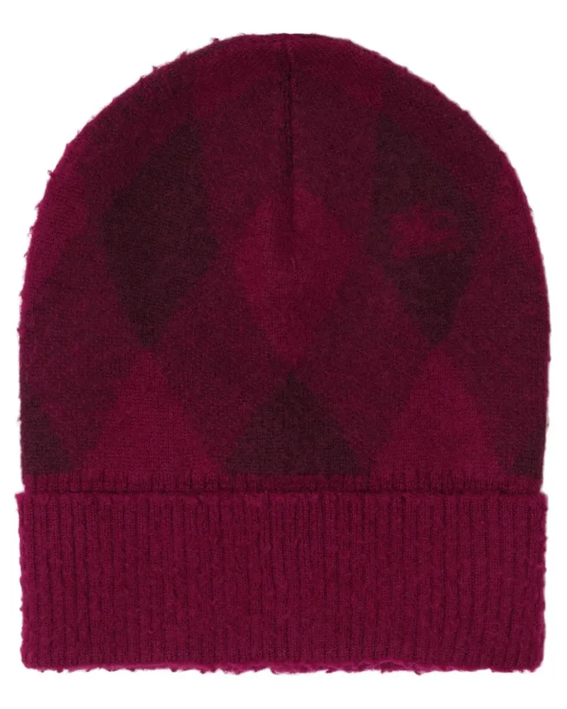 Burberry Intarsien-Mütze mit Argyle-Muster - Rot Rot