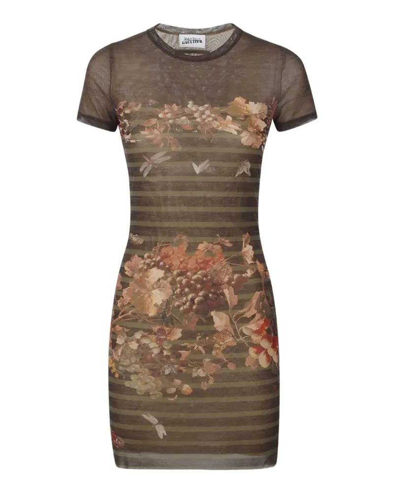 Jean Paul Gaultier floral-printed mini dress - Braun Braun