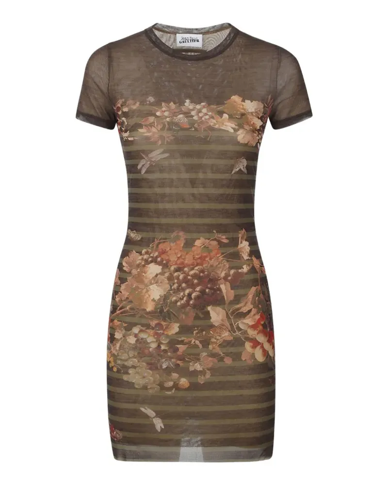 Jean Paul Gaultier floral-printed mini dress - Braun Braun