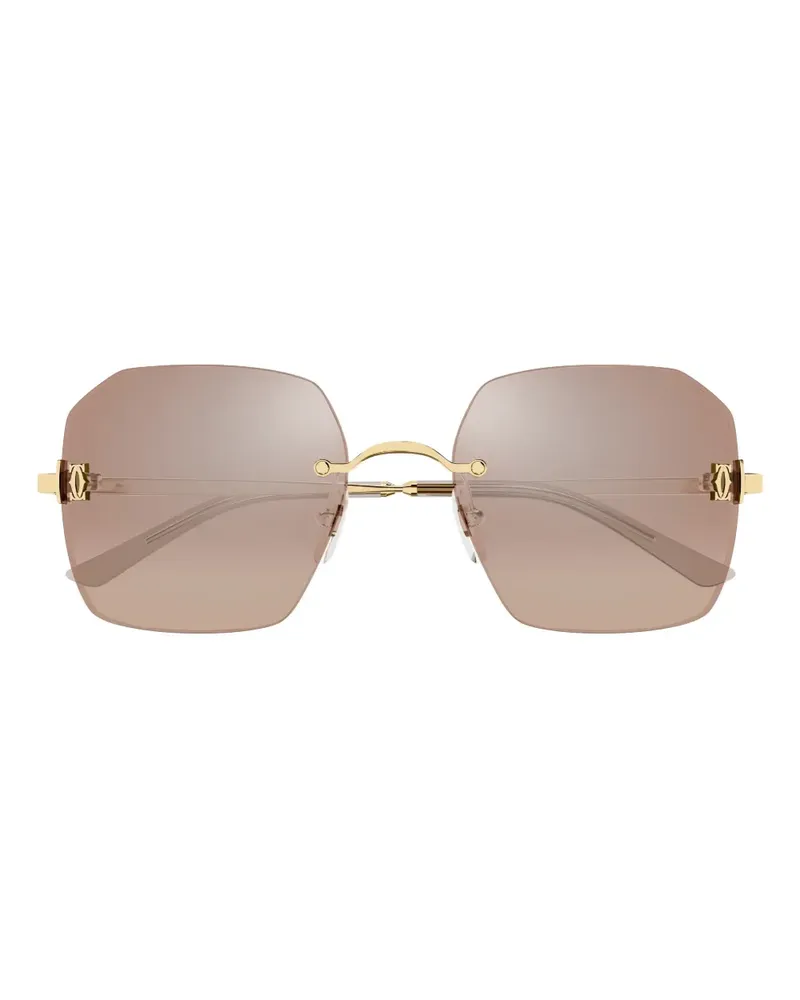 Cartier Sonnenbrille mit geometrischem Gestell - Gold Gold
