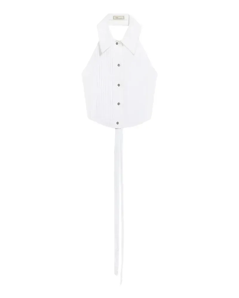 Blumarine Plissiertes Oberteil mit Kragen - Weiß Weiß