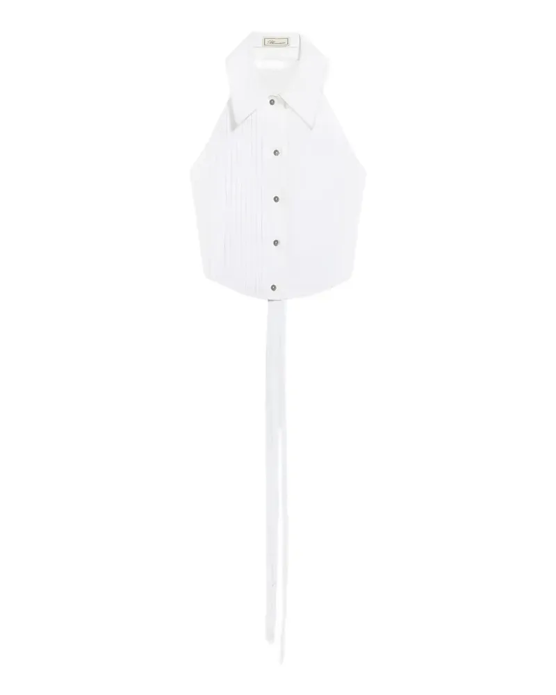 Blumarine collared pleated top - Weiß Weiß