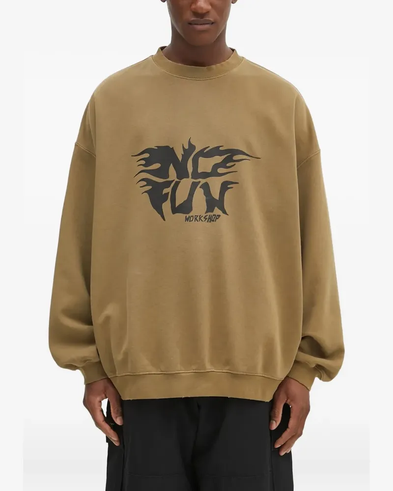 032c Sweatshirt mit Flammen-Print - Braun Braun
