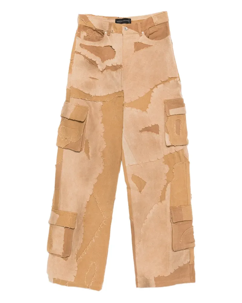 WHO DECIDES WAR patchwork buttoned jeans - Nude Nude