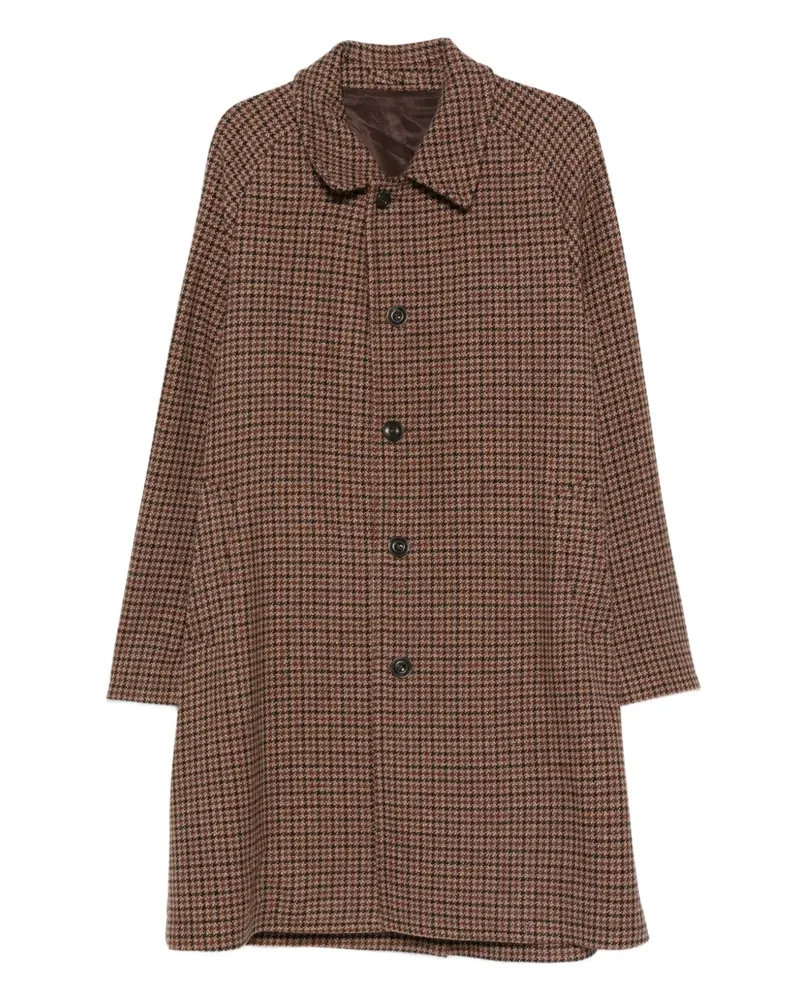 Luigi Bianchi Mantova Mantel mit Hahnentrittmuster - Braun Braun