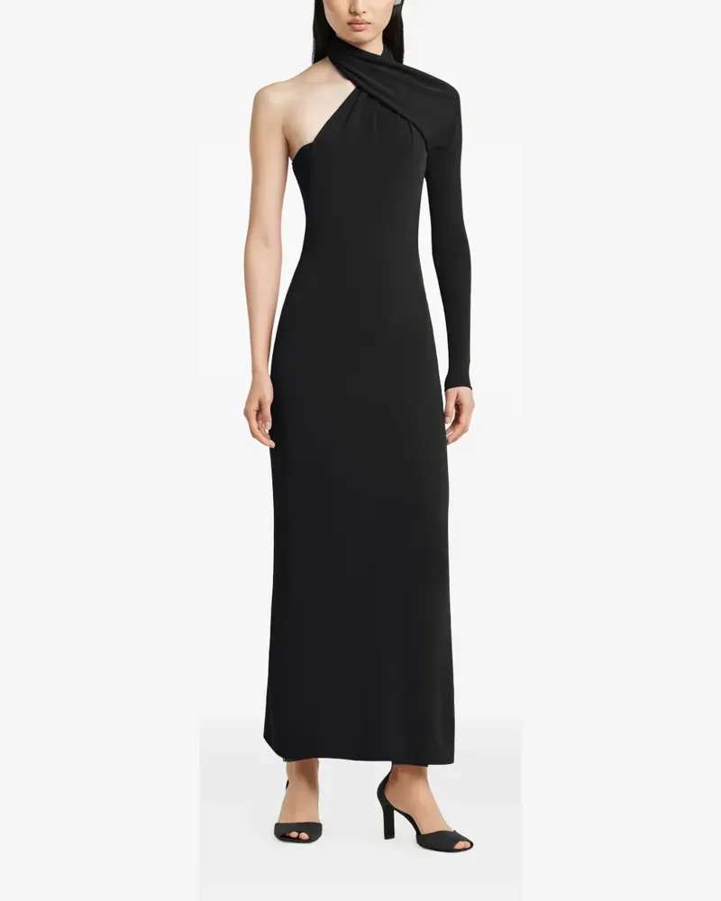 Courrèges Asymmetrisches Maxikleid - Schwarz Schwarz
