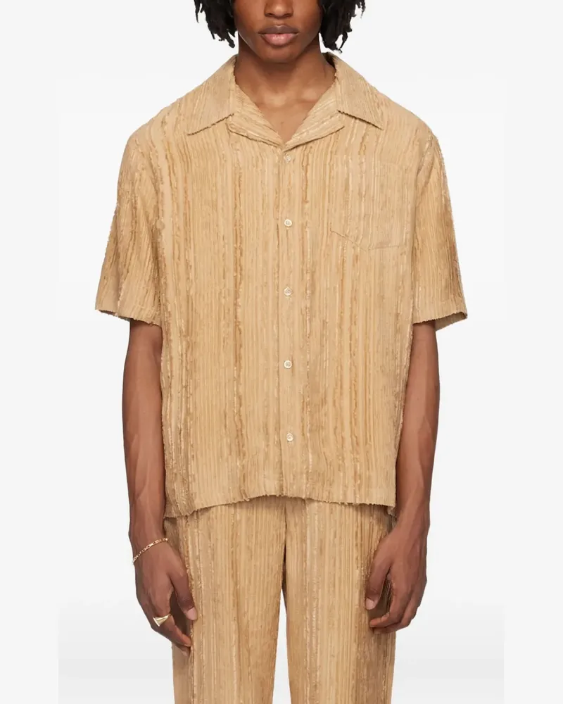 Séfr Dalian striped pocket shirt - Nude Nude