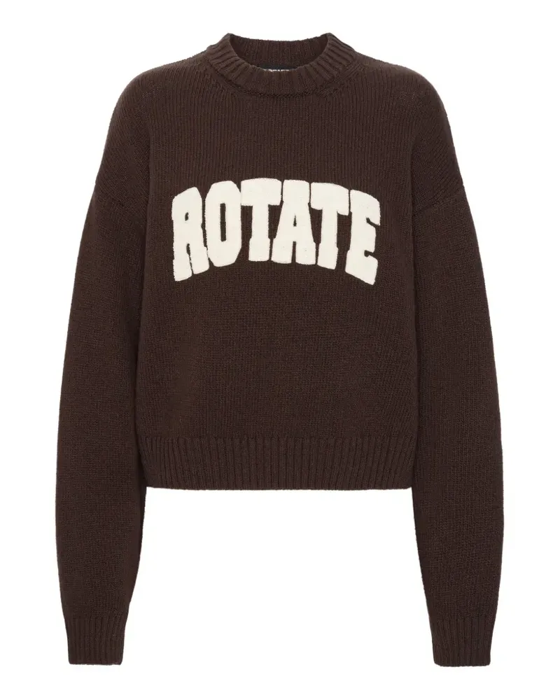 ROTATE Birger Christensen Pullover mit Rundhalsausschnitt - Braun Braun