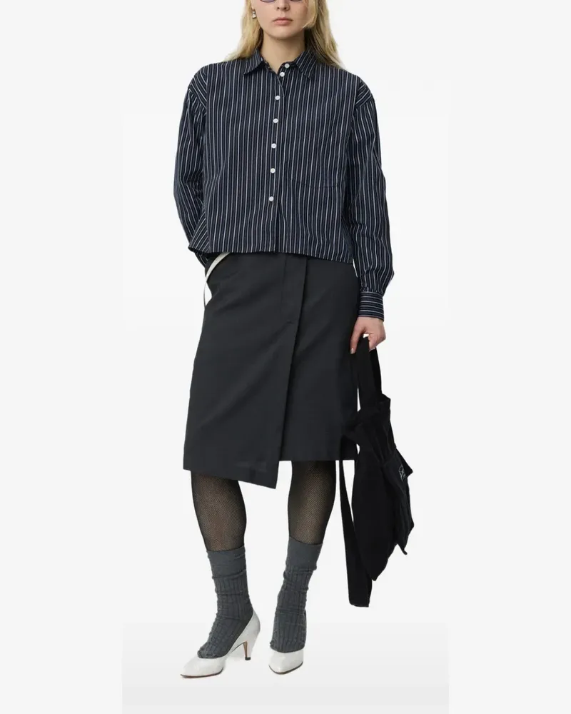 Mfpen Gestreiftes New Format Hemd - Blau Blau