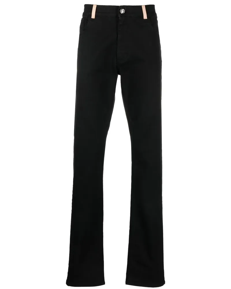 Billionaire Halbhohe Straight-Leg-Jeans - Schwarz Schwarz