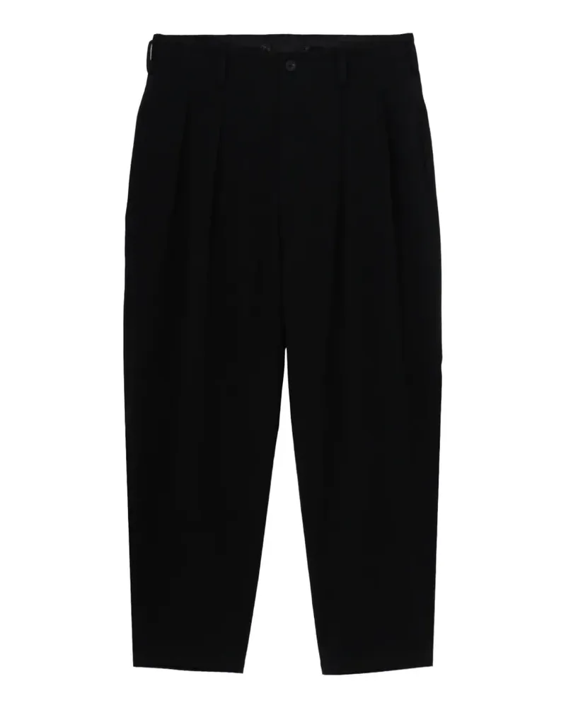 Yohji Yamamoto Tapered-Hose mit Falten - Schwarz Schwarz