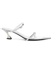 Thierry Mugler Mules im Metallic-Look 50mm Silber