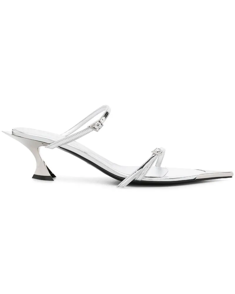 Thierry Mugler Mules im Metallic-Look 50mm Silber