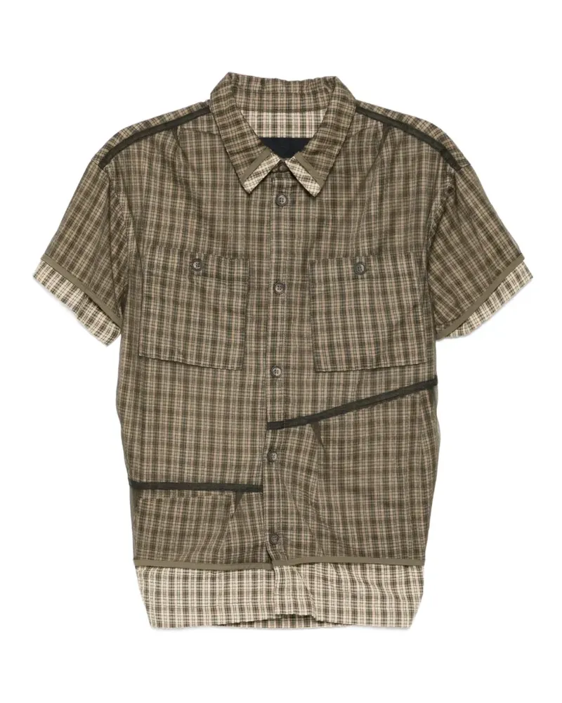 Andersson Bell layered check shirt - Grün Grün