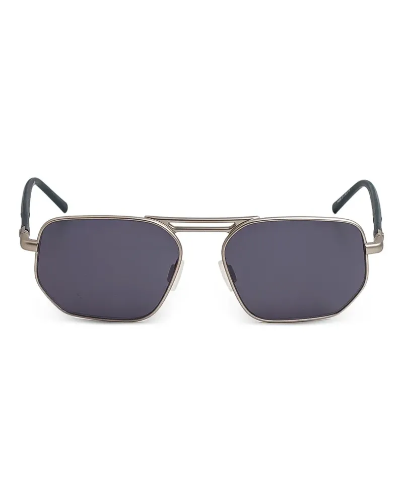 TAG Heuer Sonnenbrille mit achteckigem Gestell - Silber Silber