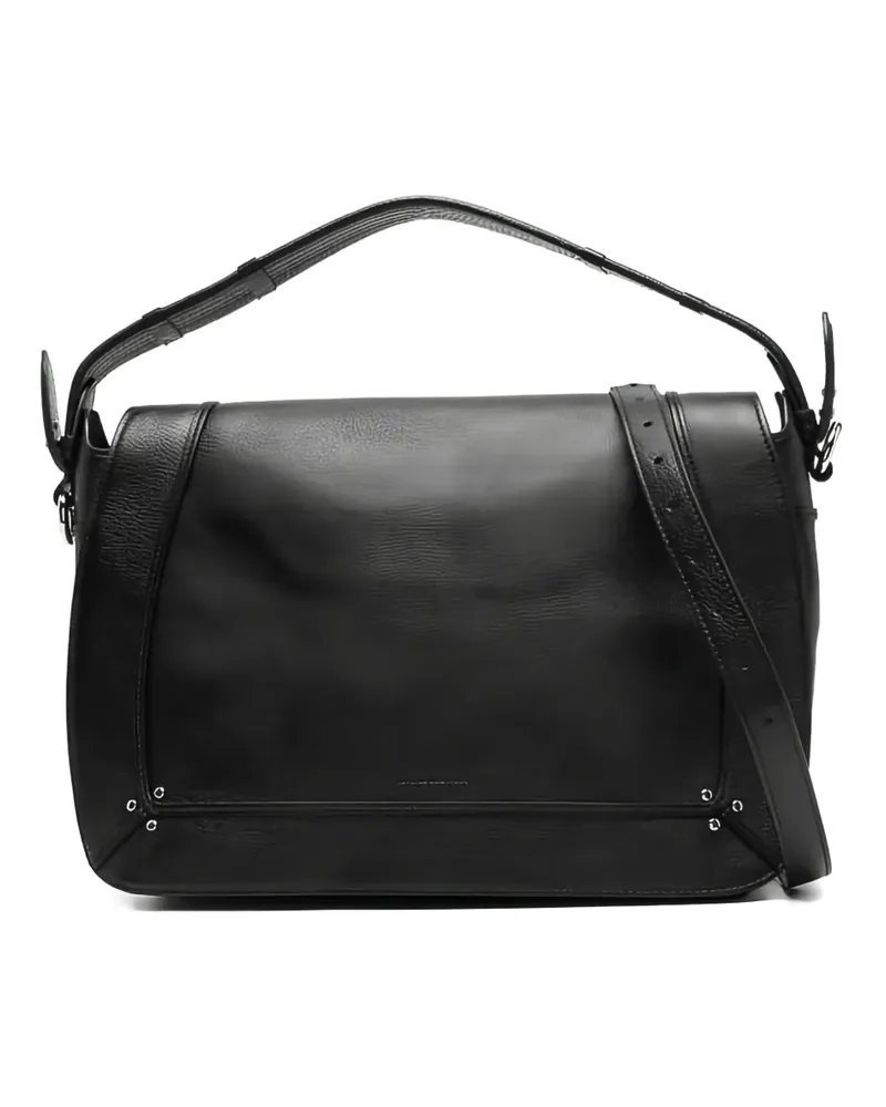 Jérôme Dreyfuss Mittelgroße Pepito Schultertasche mit Nietendetail - Schwarz Schwarz